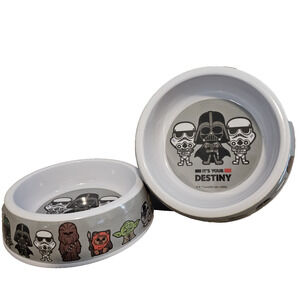 Disney Star Wars Pet Bowls Set of 2 Melamine Darth Vader Chewbacca Yoda Ewok